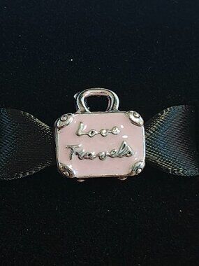 Authentic Pandora Travel Suitcase Bag Charm with Pink Enamel - 798063EN124